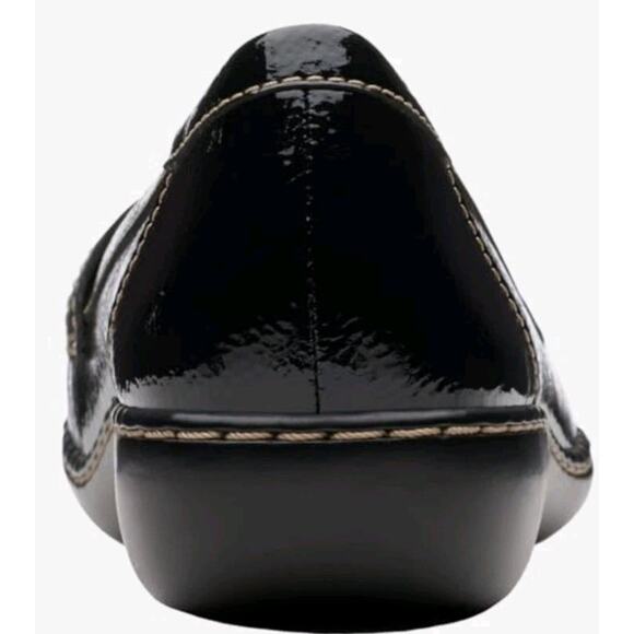 NWoB Collection by Clarks Ashland Bubble Leather Slip On Loafer Women 9.5 Black - Picture 7 of 9